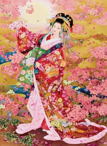 Puzzles 1000 Teile,Japanese Womans Geishas,Buntes Puzzles,Für Memory Challenge Spiele Für Adults,Familie Stress Relief Spielzeug Fw317Zw von WDZFF