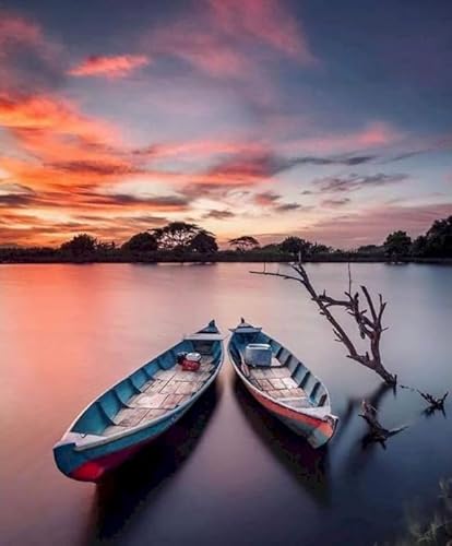 Puzzles 1000 Teile ，Unregelmäßige Kunst Puzzle ，Gedächtnisspiele Für Erwachsene ，Spielzeug Zur Stressbewältigung Für Familien，Boats Landscapes Posters - Zp09Aw von WDZFF