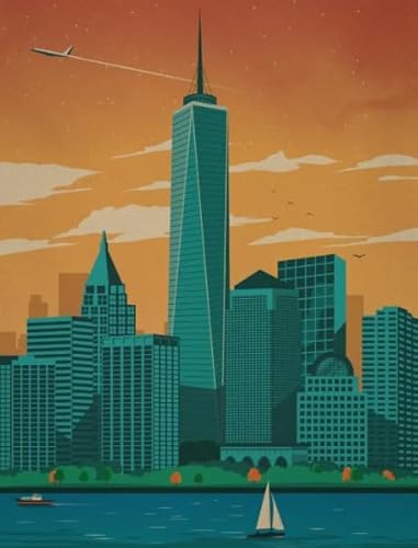 Rätsel 1000 Pcs, Retro City Travel, Colourful Jigsaw Puzzle, Erwachsene Decompression Spiel Art Posters, Memory Cognition Spiels BE651KA von WDZFF