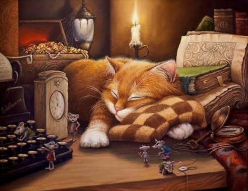 Rätsel 1000 Stück, Sleepings Cat, Art Posters Jigsaw, Memory Spiels for The Ältere Familie Spiels Educational Spielzeug BE136KA von WDZFF