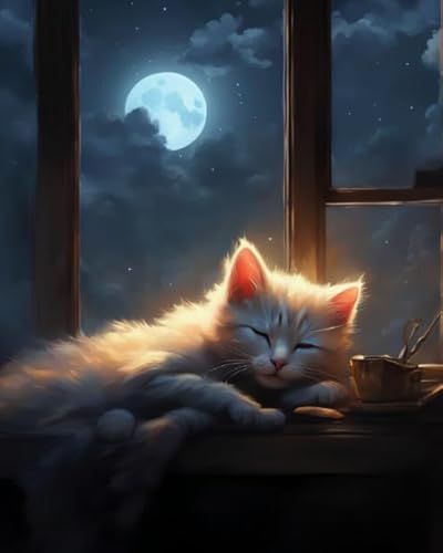 Rätsel 1000 Stück, Sleepings Cat, Art Posters Jigsaw, Memory Spiels for The Ältere Familie Spiels Educational Spielzeug BE138KA von WDZFF