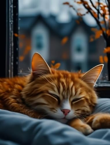 Rätsel 1000 Stück, Sleepings Cat, Art Posters Jigsaw, Memory Spiels for The Ältere Familie Spiels Educational Spielzeug BE139KA von WDZFF