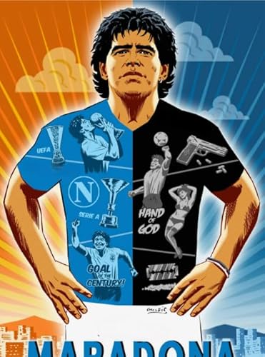 Soccer Player Maradonas Abstract Posters ，1000 Teile Puzzle ，Familienspaß Schwierige Herausfürderung Spielzeug ，Spielzeug Für Erwachsene Mit Herausfürderungen - Zp171Aw von WDZFF