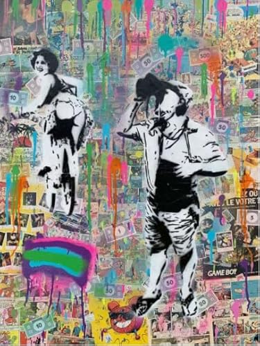 WDZFF 1000 Pcs - Banksyss Street Art Graffiti - Colourful Art Poster Puzzle Toys - Dekompres Sions Spiel Für Erwachsene - Kx414Zs von WDZFF