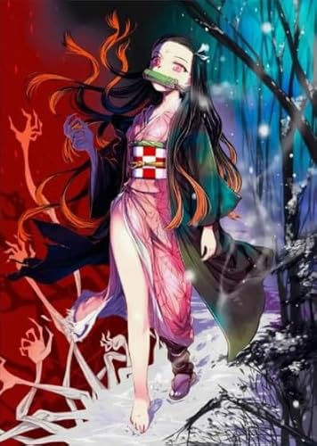 WDZFF 1000 Stück ，Bunt Fun Puzzle ，Bilder ，Gifts ，Japanese Animes Demons Nezuko ，Kinderspielzeug Lernspiele Poster - Kx246Zs von WDZFF