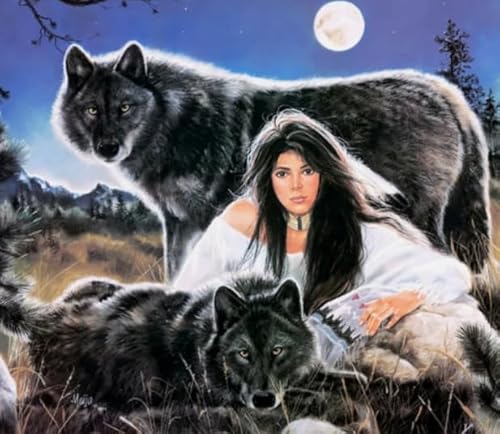 WDZFF 1000 Stück - Bilder - Gifts - Irregular Puzzle - Nativess and Wolfs Painting - Familienspaß-Heraus for Derungs Spielzeug - Wand Kunst Dekoration - Kx385Zs von WDZFF