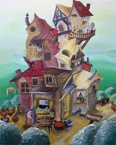 WDZFF Abstrakte Kunst House Plakat Buntes Paintings - Puzzle 1000 Teile - Erwachsene Stressabbau Spiel Kunst Bild - Erwachsene Spaß Herausforderung Spielzeug Xa519Wp von WDZFF