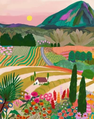 WDZFF Buntes Rusticss Farms Landscape Oil Painting - 1000 Teile Puzzles - Für Ältere Menschen Gedächtnis Kognitions Spiele - Familien Spiele Zur Stressreduzierung Kq422Zp von WDZFF