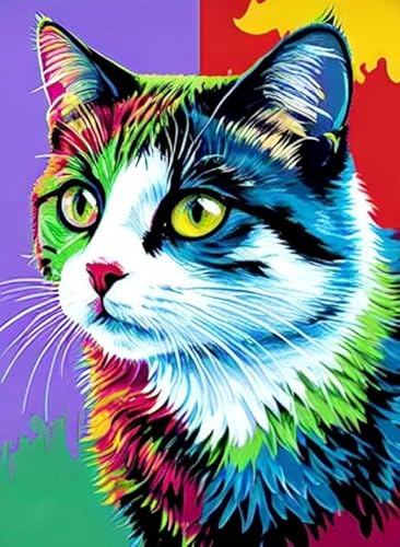 WDZFF Colorful Cat Art Bilder Plakats ，Für Kinder Spielzeug Lernspiele ，Familien Spiele Zur Stressreduzierung ，1000 Teile Puzzles Kq440Zp von WDZFF