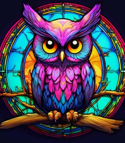 WDZFF Colour Owlss - Puzzle 1000 Teile - Erwachsene Stressabbau Spiel Kunst Bild - Ältere Menschen Gedächtnis Kognitions Spiele - Wand Kunst Dekoration Kq17Zp von WDZFF