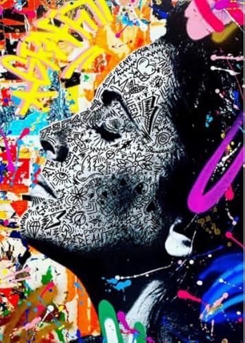 WDZFF Colourful Puzzle - 1000 Stück - Difficult Puzzle - Banksyss Street Art Graffiti Art Poster - Personalisiertes Kinderspielzeug Für Erwachsene Gifts - Kx102Zs von WDZFF