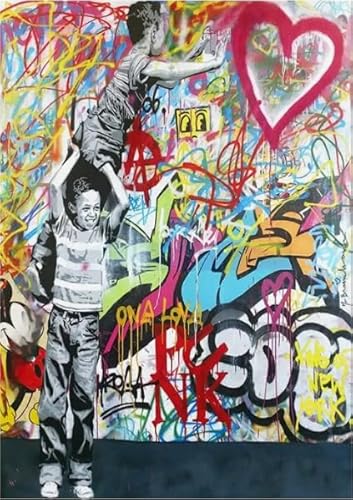 WDZFF Colourful Puzzle - 1000 Stück - Difficult Puzzle - Banksyss Street Art Graffiti Art Poster - Personalisiertes Kinderspielzeug Für Erwachsene Gifts - Kx104Zs von WDZFF