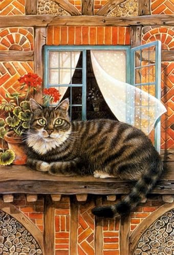 WDZFF Puzzle 1000 Stück, Oil Painting of A Cat On A Windowsill, Lernspielzeug Für Kinder,Puzzles Für Erwachsene, Spiele Zum Stressabbau In Der Familie Pw35Zp WDZFF Puzzle 1000 Stück, Oil Painting of A Cat On A Windowsill, Lernspielzeug Für Kinder,Puzzles Für Erwachsene, Spiele Zum Stressabbau In Der Familie Pw35Zp von WDZFF