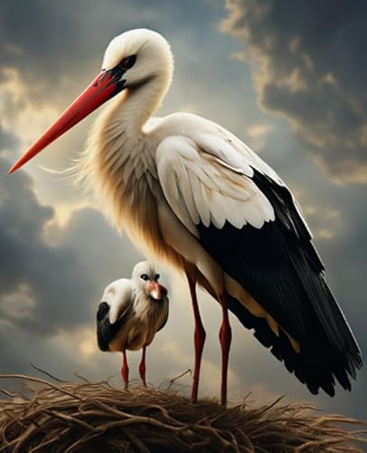 WDZFF Puzzle 1000 Stück ，Kunst Ciconias Birds Ölgemälde Plakat,Buntes Puzzle, Erwachsene Stressabbau Spiel Kunst Bild， Wand Kunst Dekoration Xa632Wp von WDZFF