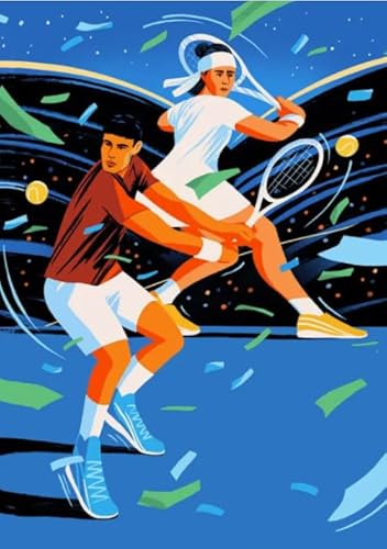 WDZFF Puzzle 1000 Stück - Kunstbild - Abstract Tennis Player Posters - Fun Personalisiertes Puzzle-Spielzeug Für Erwachsene - Spiele Zur Stressreduzierung Für Die Ganze Familie - Jx423Zp von WDZFF