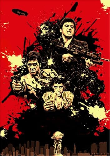 WDZFF Puzzle 1000 Stück - Kunstbild - Classics Film Scarfaces Posters - Family Puzzle Challenge Toys - Stressabbau-Spiel Für Erwachsene, Kunstbild - Jx456Zp von WDZFF