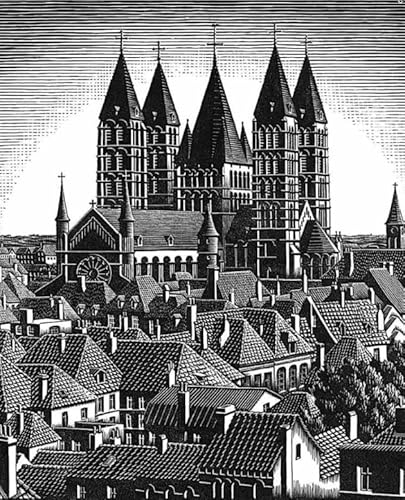 WDZFF Puzzle 1000 Stück - Kunstbild - M C Eschers Art Geometrys Painting - Black Or White Puzzle - Gedächtnis Spiele Für Erwachsene - Spielzeug Zum Stressabbau Für Die Ganze Familie Gifts - Jx480Zp von WDZFF
