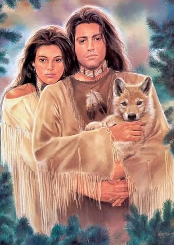 WDZFF Puzzle 1000 Stück - Kunstbild - Nativess India and Wolfss Painting - Gedächtnisspiele Für Senioren - Lernspielzeug Für Die Ganze Familie Gifts - Jx267Zp WDZFF Puzzle 1000 Stück - Kunstbild - Nativess India and Wolfss Painting - Gedächtnisspiele Für Senioren - Lernspielzeug Für Die Ganze Familie Gifts - Jx267Zp von WDZFF