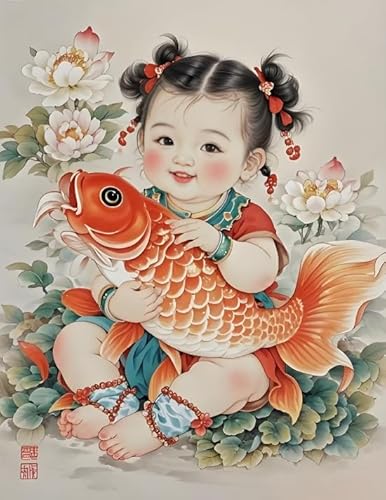 WDZFF Puzzle 1000 Stück - Kunstbild - Puzzle - Chinese Retro Nianhua Painting - Irregular Elderly Fun Toy - Family Educational Game for Memory - Jx394Zp von WDZFF