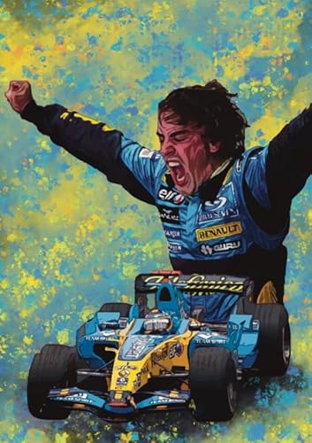 WDZFF Puzzle 1000 Stück - Kunstbild - Puzzle - Classic Racings F1 Posters -Familienspaß-Herausforderungs Spielzeug - Personalisiertes Heraus Forderungs Spielzeug Für Erwachsene Gifts - Jx450Zp von WDZFF