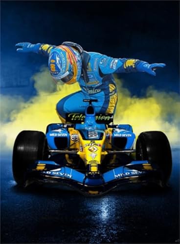 WDZFF Puzzle 1000 Stück - Kunstbild - Puzzle - Classic Racings F1 Posters -Familienspaß-Herausforderungs Spielzeug - Personalisiertes Heraus Forderungs Spielzeug Für Erwachsene Gifts - Jx452Zp von WDZFF