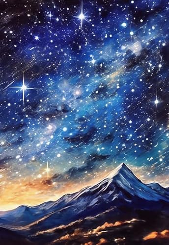 WDZFF Puzzle 1000 Stück - Starrys Sky Landscapes Buntes Kunst Paintings - Erwachsene Stressabbau Spiel Kunst Bild - Familie Spaß Herausforderung Spielzeug Xa509Wp von WDZFF