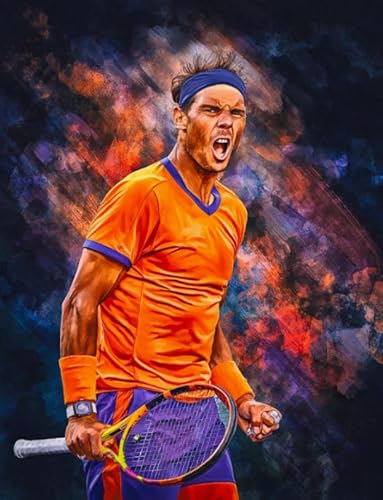 WDZFF Puzzle 1000 Stück - Tennis Player Oil Painting Posters - for Lernspielzeug Für Erwachsene Und Familien - Puzzle Spielzeug Zum Stressabbau Für Erwachsene Und Familien - Gifts - Jx108Zp von WDZFF