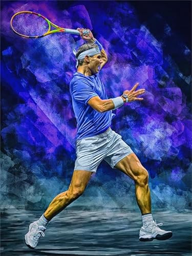 WDZFF Puzzle 1000 Stück - Tennis Player Oil Painting Posters - for Lernspielzeug Für Erwachsene Und Familien - Puzzle Spielzeug Zum Stressabbau Für Erwachsene Und Familien - Gifts - Jx110Zp von WDZFF
