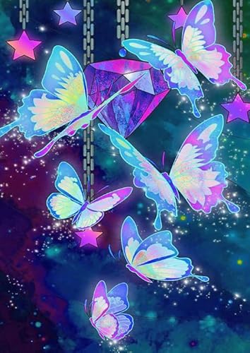 WDZFF Puzzle 1000 Teile - Buntes Butterflys Kunst Plakate - Memory Cognition Games - Buntes Abstrakte Kunst Plakate - Family Fun Puzzles Toys Xa491Wp von WDZFF