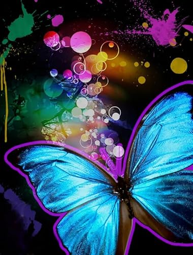 WDZFF Puzzle 1000 Teile - Buntes Butterflys Kunst Plakate - Memory Cognition Games - Buntes Abstrakte Kunst Plakate - Family Fun Puzzles Toys Xa493Wp von WDZFF