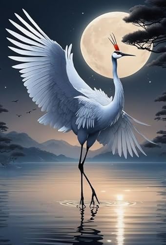 WDZFF Puzzle 1000 Teile - Cranes Animal Bilder - Puzzles Für Ältere Erwachsene - Erwachsene Spaß Herausfürderung Spielzeug - Wand Kunst Dekoration - Familie Spaß Herausfürderung Spielzeug Kq53Zp von WDZFF