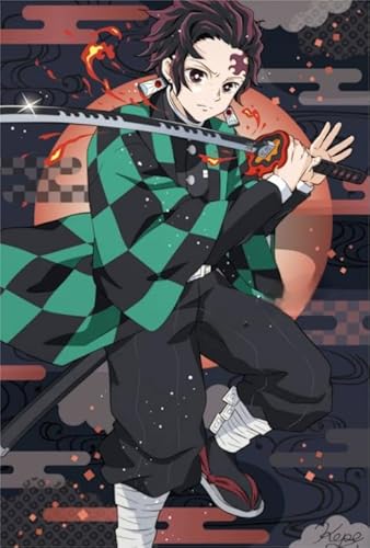 WDZFF Puzzle 1000 Teile - Für Lernspielzeug Für Kinder - Familien Spiele Zur Stressreduzierung - Japanese Animes Demons Tanjirou Plakat Kq257Zp von WDZFF