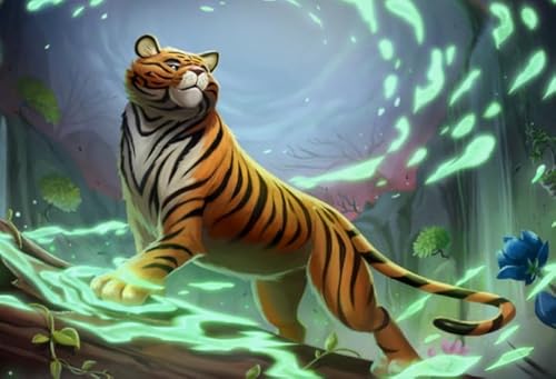 WDZFF Puzzle 1000 Teile - Tigerss Kunst Paintings - Familie Spaß Herausforderung Spielzeug - Lernspielzeug Für Kinder - Erwachsene Stressabbau Spiel Kunst Bild Xa382Wp von WDZFF