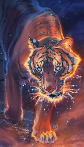 WDZFF Puzzle 1000 Teile - Tigerss Kunst Paintings - Familie Spaß Herausforderung Spielzeug - Lernspielzeug Für Kinder - Erwachsene Stressabbau Spiel Kunst Bild Xa385Wp von WDZFF