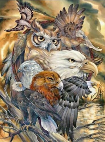 WDZFF Puzzles 1000 Stück - Difficult Puzzle - Animal Eagless Art Oil Painting - Erwachsene Familienspiele Lernspielzeug Gifts - Kx65Zs von WDZFF
