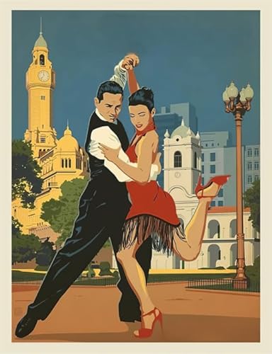 WDZFF Puzzles 1000 Teile - Dances Retro Tangos Kunst Plakate - Buntes Puzzle - Elderly Gedächtnis Kognitions Spiele - Familien Spiele Zum Stressabbau Xa532Wp von WDZFF