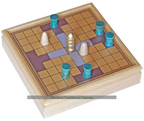Tablut, Viking Tafl Board Game - Wooden Hnefatafl Game with 9x9 Board, Wooden Pieces and Hinged Cabinet Box Design von WE Games