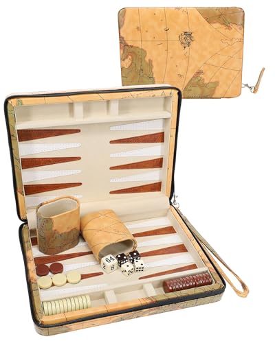 Tan Map Style Travel Backgammon by WE Games von WE Games