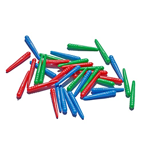 WE Games 36 Standard Plastic Cribbage Pegs w/ a Tapered Design in 3 colors - Red, Blue & Green von WE Games