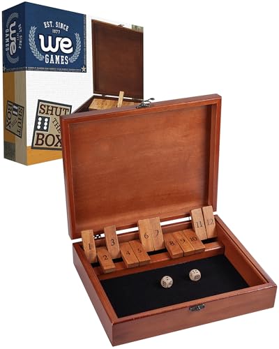 WE Games Shut the Box Game with 12 Numbers in an Old World Styled Wood Box with a Lid and a Brass Latch by WE Games WE Games Shut the Box Game with 12 Numbers in an Old World Styled Wood Box with a Lid and a Brass Latch by WE Games von WE Games