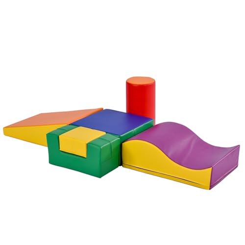 6-teiliges Softbausteine Kletterspielzeug Set für Kleinkinder mit Rutsche, Kissen, Welle, Zylinder, Lernspielblock aus weichem PU Schaumstoff, Anti-Rutsch,pflegeleicht, kindersicher,Indoor Spielhilfe 6-teiliges Softbausteine Kletterspielzeug Set für Kleinkinder mit Rutsche, Kissen, Welle, Zylinder, Lernspielblock aus weichem PU Schaumstoff, Anti-Rutsch,pflegeleicht, kindersicher,Indoor Spielhilfe von WEALTHKING