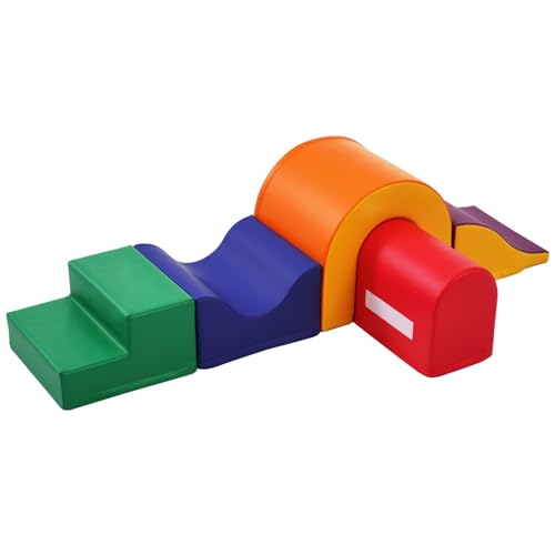 5-in-1 Weiches Schaumstoff-Spielset für Kinder Kleinkind Indoor Aktivitätsset mit Kletterelementen Rutsche Tunnel Stufen und Wellenmodul multifunktionales Spielmöbel zur Förderung der Motorik 5-in-1 Weiches Schaumstoff-Spielset für Kinder Kleinkind Indoor Aktivitätsset mit Kletterelementen Rutsche Tunnel Stufen und Wellenmodul multifunktionales Spielmöbel zur Förderung der Motorik von WEALTHOUSE
