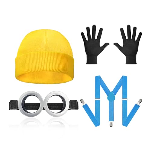 WEARXI Halloween Kostüm, 4 Stück Kostüm Set, Mütze Brille Handschuhe Hosenträger, Kostüm für Halloween, Karneval für Damen Herren Kinder WEARXI Halloween Kostüm, 4 Stück Kostüm Set, Mütze Brille Handschuhe Hosenträger, Kostüm für Halloween, Karneval für Damen Herren Kinder von WEARXI