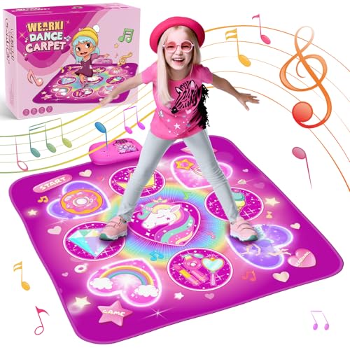 WEARXI Tanzmatte für Kinder ab 3 Jahre Mädchen, Kinder Geschenk Geburtstag Mädchenab 3 4 5 6 7 8 9 10 Jahre, Spielzeug Geschenke für Mädchen, Herausforderung Modi LED Integrierter Musik, Einschulung WEARXI Tanzmatte für Kinder ab 3 Jahre Mädchen, Kinder Geschenk Geburtstag Mädchenab 3 4 5 6 7 8 9 10 Jahre, Spielzeug Geschenke für Mädchen, Herausforderung Modi LED Integrierter Musik, Einschulung von WEARXI