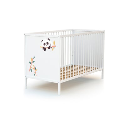 WEBABY Babybett Renard Panda mit Panelen weiß 60 x 120 cm von WEBABY