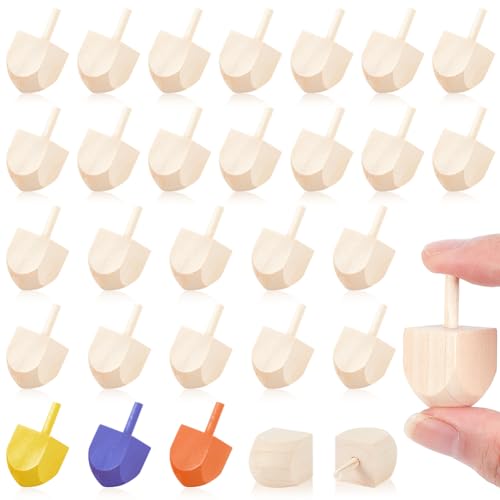 WEBEEDY 30 Packung Unfertiges Holzspielzeug Blank Dreidel, Kleine Dreidel-Dekoration Für Chanukka-Driedels-Spiel, Dradle, Chanukka-Unterricht, Unvollendet Zum Bemalen WEBEEDY 30 Packung Unfertiges Holzspielzeug Blank Dreidel, Kleine Dreidel-Dekoration Für Chanukka-Driedels-Spiel, Dradle, Chanukka-Unterricht, Unvollendet Zum Bemalen von WEBEEDY