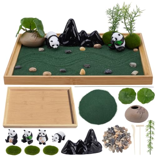 WEBEEDY Mini Zen Garten mit Panda für Schreibtisch,28X19 cm Japanischer Schreibtisch Zen Garten Dekoration für Haus & Büro,Zen Sandkasten für Entspannung und Meditation Geburtstag Panda Dekoration WEBEEDY Mini Zen Garten mit Panda für Schreibtisch,28X19 cm Japanischer Schreibtisch Zen Garten Dekoration für Haus & Büro,Zen Sandkasten für Entspannung und Meditation Geburtstag Panda Dekoration von WEBEEDY