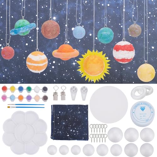 WEBEEDY Solarsystem Schaumball Set Für Bastelarbeiten DIY System Projekt Kit Enthält Schaumbälle Pigmente Pinsel Sternenhimmel Hintergrundstoff Zum Aufhängen Space Projekt Party Dekor WEBEEDY Solarsystem Schaumball Set Für Bastelarbeiten DIY System Projekt Kit Enthält Schaumbälle Pigmente Pinsel Sternenhimmel Hintergrundstoff Zum Aufhängen Space Projekt Party Dekor von WEBEEDY