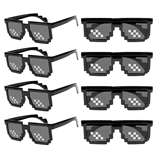 WEDNOK 8 Paare Thug Life Sonnenbrille Pixel Mosaik Brille MLG Brille Spielzeug Pixelbrille Unisex Party Brillen für Männer Frauen Karneval Fasching Cosplay Party Zubehör Halloween JGA Geburtstag WEDNOK 8 Paare Thug Life Sonnenbrille Pixel Mosaik Brille MLG Brille Spielzeug Pixelbrille Unisex Party Brillen für Männer Frauen Karneval Fasching Cosplay Party Zubehör Halloween JGA Geburtstag von WEDNOK