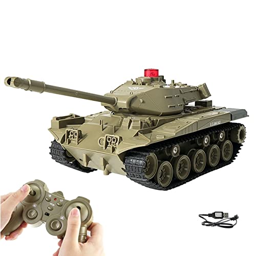 WEECOC RC Panzer Militär LKW Fahrzeuge RC Auto 2,4 GHz Funkgesteuertes Militär-Kampfpanzer Spielzeug 270 ° drehbar, realistische Klänge, tolles Geschenk für Kinder und Jungen (grün) von WEECOC